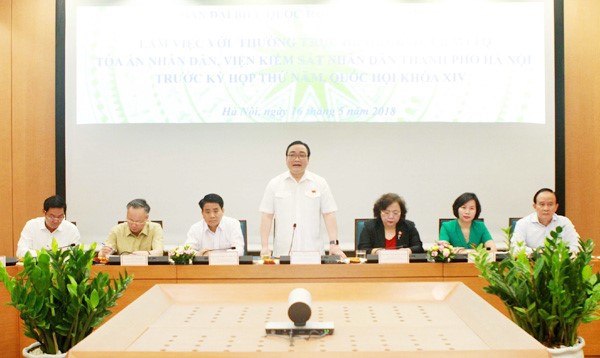 Đoàn Đại biểu Quốc hội TP Hà Nội làm việc với TT HĐND-UBND-UBMTTQ và các ngành của Thành phố trước kỳ họp thứ Năm – Quốc hội khóa XIV